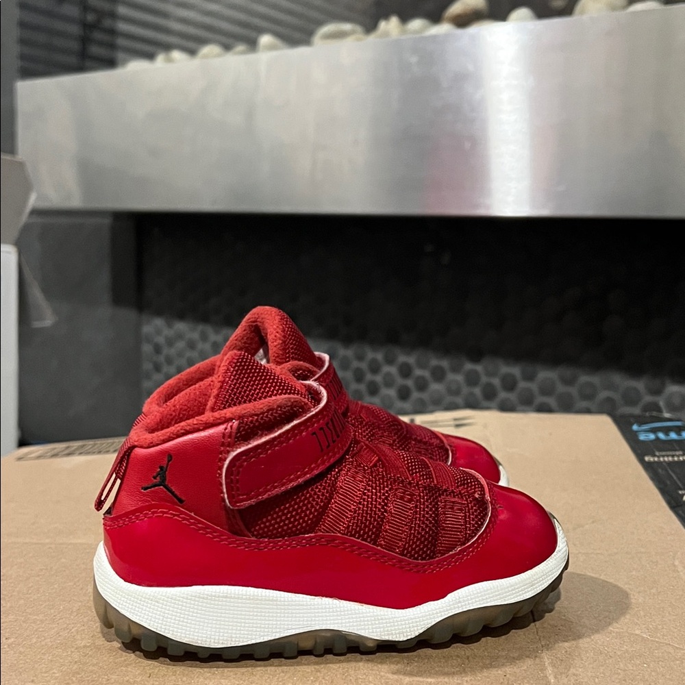 Jordan Kids Red and White Sneakers
